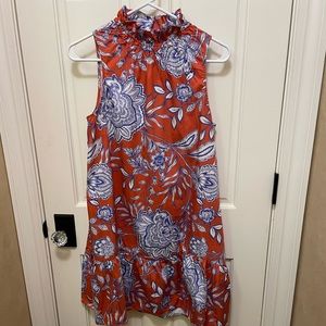 Tyler Boe Floral orange/ Blue dress sz S